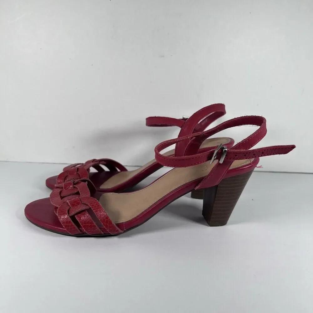 Mr. Cat Red Y2K Braided Leather Heels Ankle Strap Women's EU 38 (US 6-7) - Picture 3 of 8